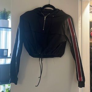 Cropped Blue Wind Breaker. Size M